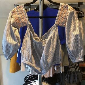American Eagle Boho Striped Crop Top